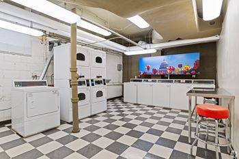 Laundry room at The York and Potomac Park in Foggy Bottom, NW Washington DC 20006